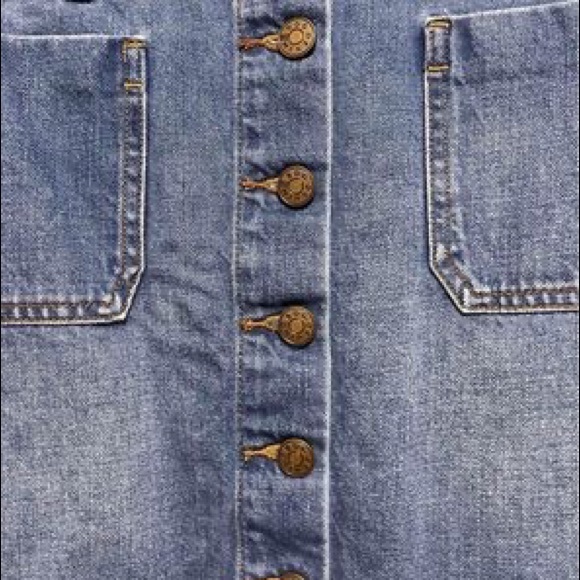 BDG Demin Button Front Skirt - Picture 3 of 5